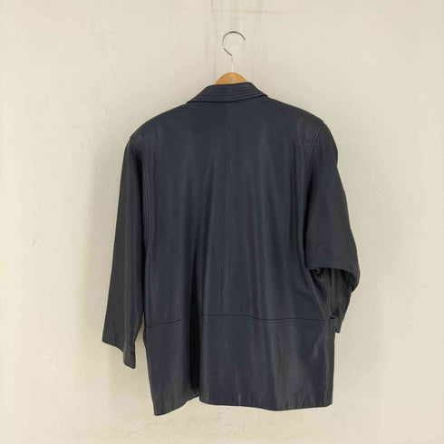 裏地ペイズリー ダブルブレスト レザージャケット レディース